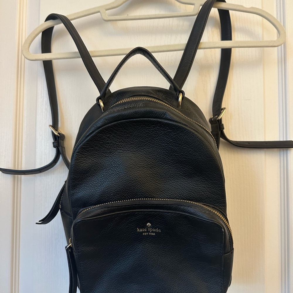 Kate Spade Black Leather Backpack